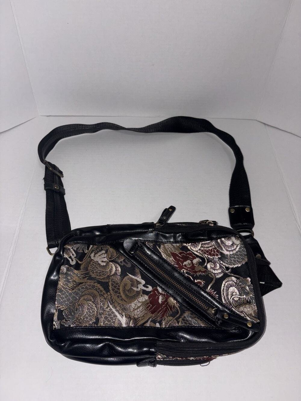 Ken Onishi Ripple B38 Model With Brocade Faux Leather Body Bag